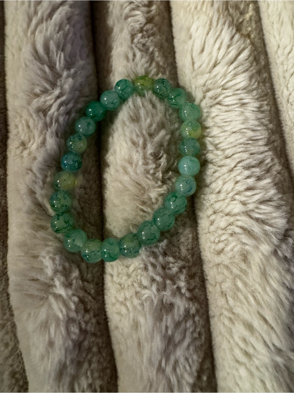 Green Beaded Stretch Bracelet - Women Jewelry